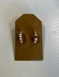 Gold Pearl Studded Hoops