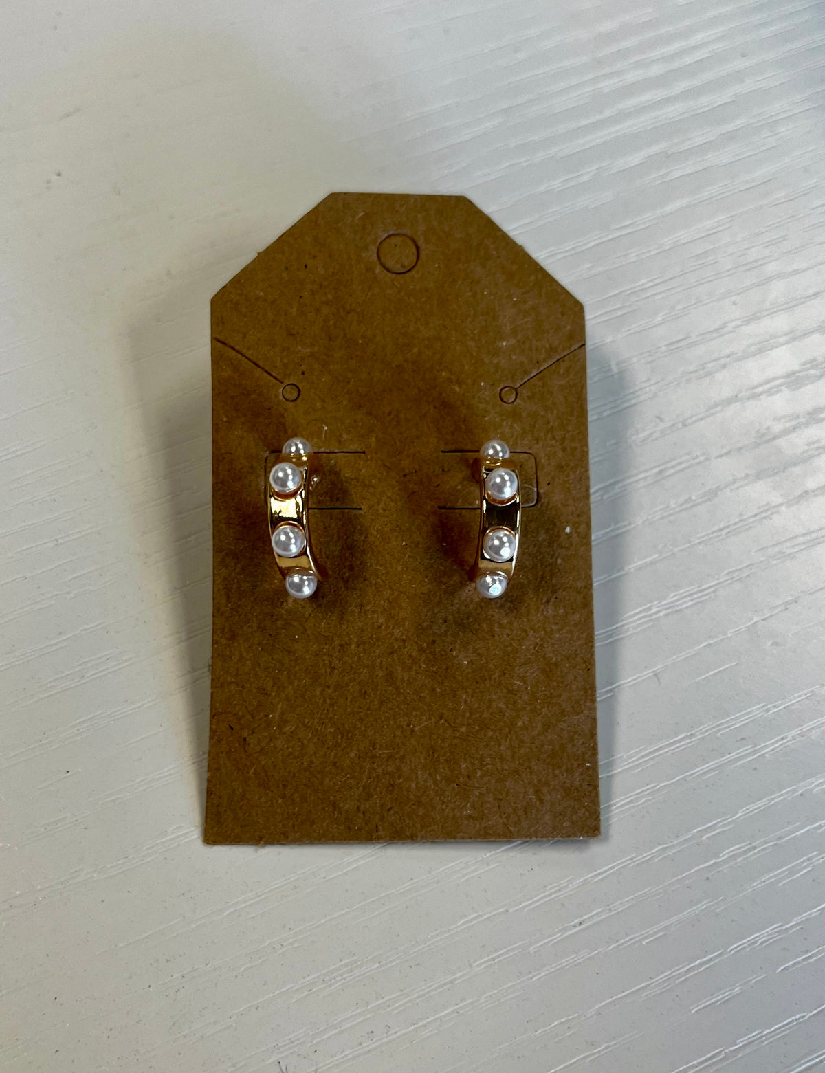 Gold Pearl Studded Hoops