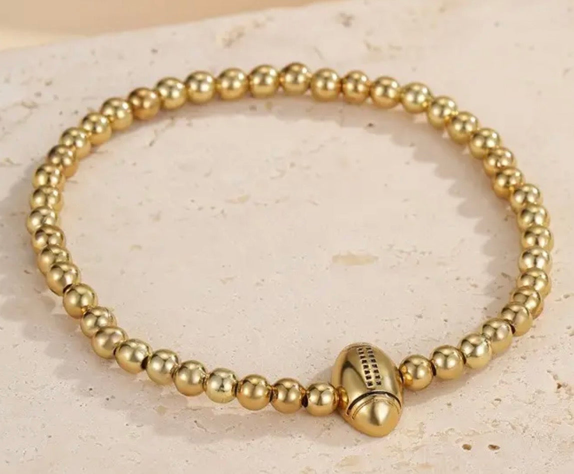 Football Beaded Bracelet