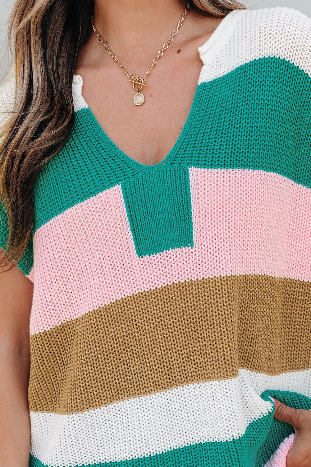 Marie Stripe Color-block Top